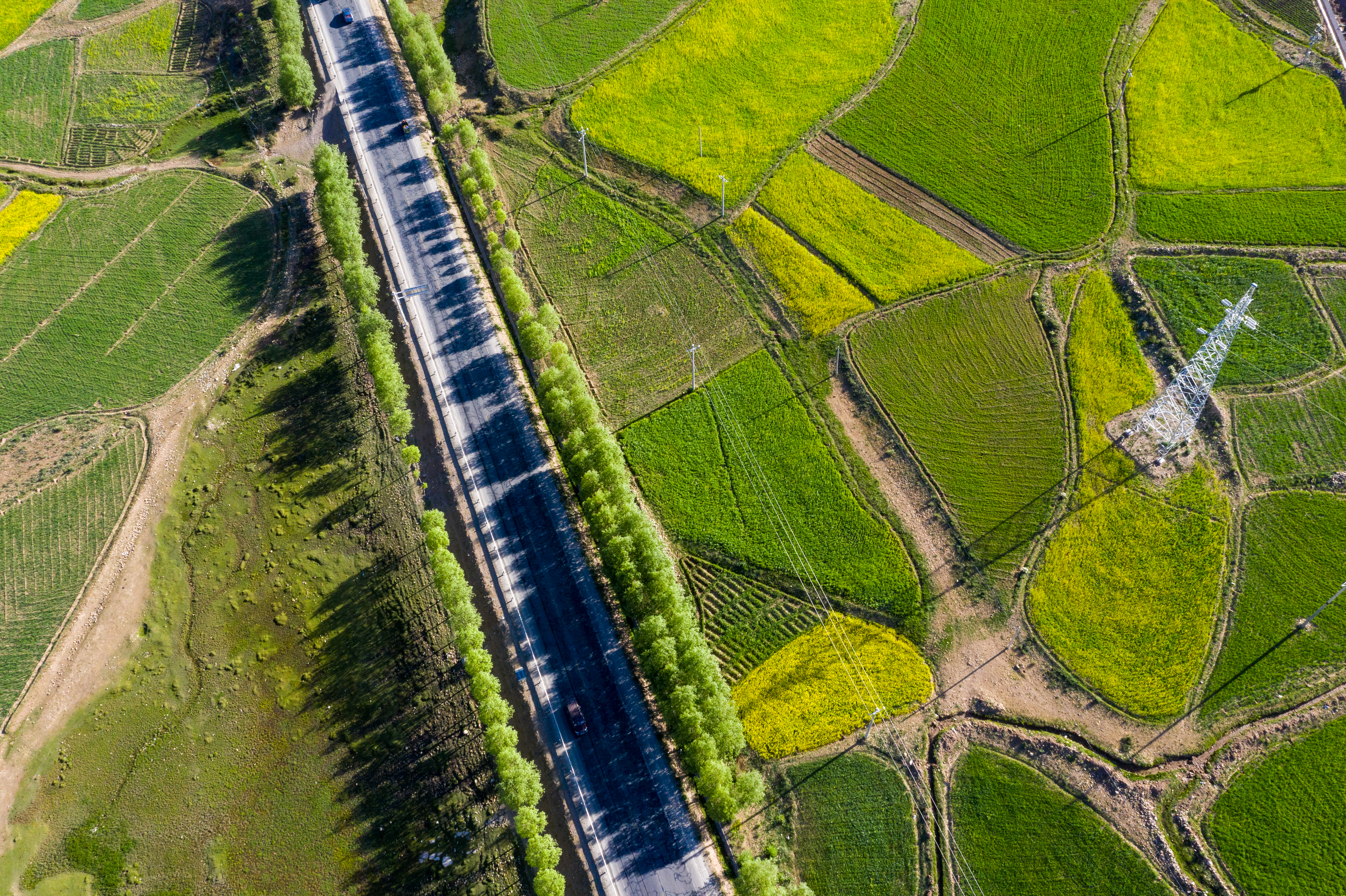 Aerial photo of a road